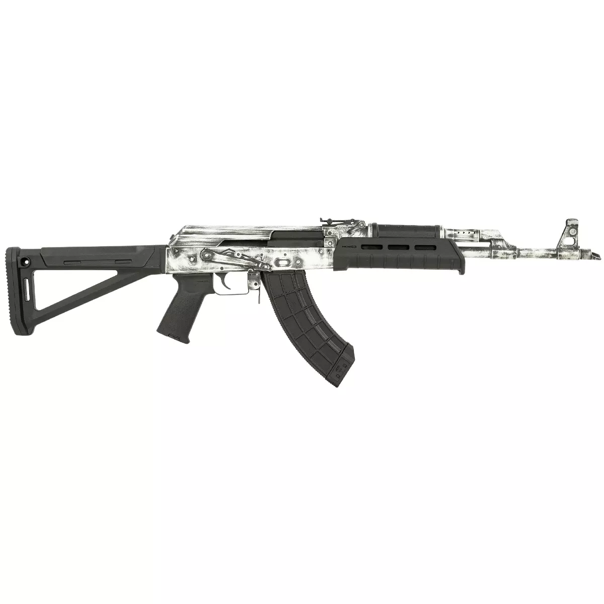 Century Arms RI4997N VSKA 7.62x39mm 30+1 16.50" Barrel w/Chevron Muzzle Brake, White Distressed Aluminum Receiver, Black Magpul MOE AK Stock, MOE Pistol Grip & Ultimak Handguard