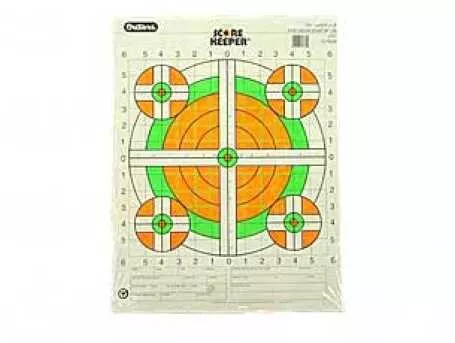 Champion Traps & Targets Fluorescent Orange/Green Bullseye Scorekeeper 100 Yard Rifle Sight-In 12 Pack 45761