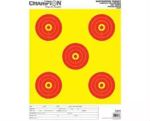 Champion Traps and Targets Shot Keeper 5 BULLS Yellow Large 12Pk 45563