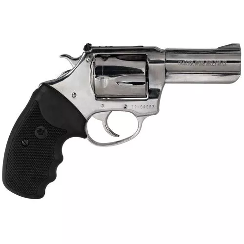 Charter Arms 73539 Mag Pug357 Mag 5rd 3" Overall High Polished Stainless Steel with Black Rubber Grip
