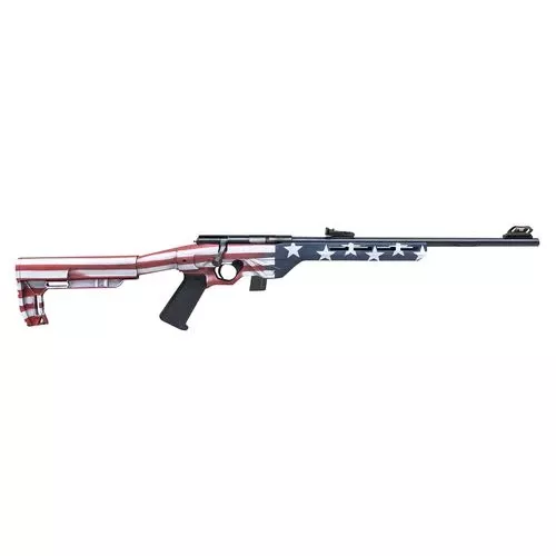 Citadel - CIT22LRBLTUSA Trakr 22 LR 10+1 18" Blued Steel Barrel & Receiver, American Flag Synthetic Stock