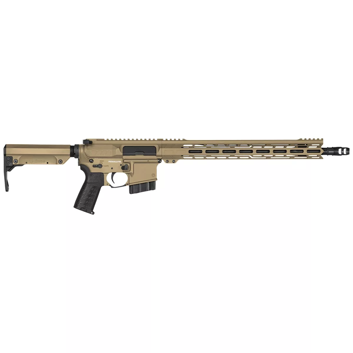 CMMG 60A10B5CT Resolute MK4 6mm ARC 10+1 16.10" Black Nitride Threaded Barrel, Coyote Tan Cerakote Picatinny Rail Aluminum Receiver, M-LOK Handguard, Black Synthetic CMMG 6 Position RipStock, Black Polymer Grip