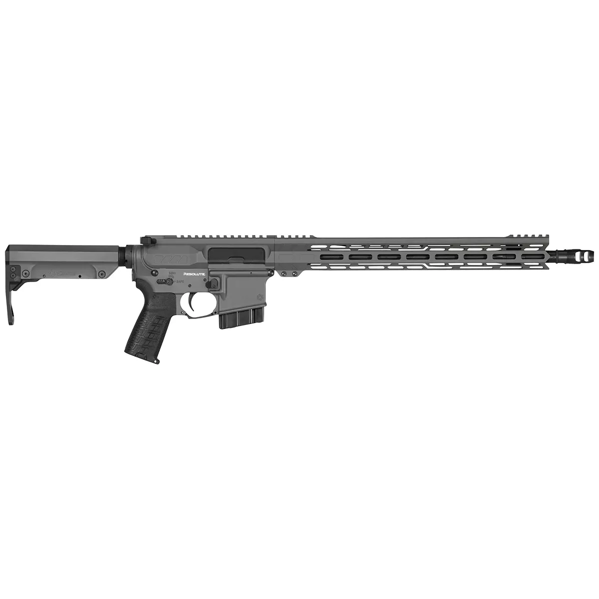 CMMG 60A10B5TNG Resolute MK4 6mm ARC 10+1 16.10" Black Nitride Threaded Barrel. Tungsten Gray Cerakote Picatinny Rail Aluminum Receiver. M-LOK Handguard. Black Synthetic CMMG 6 Position RipStock, Black Polymer Grip
