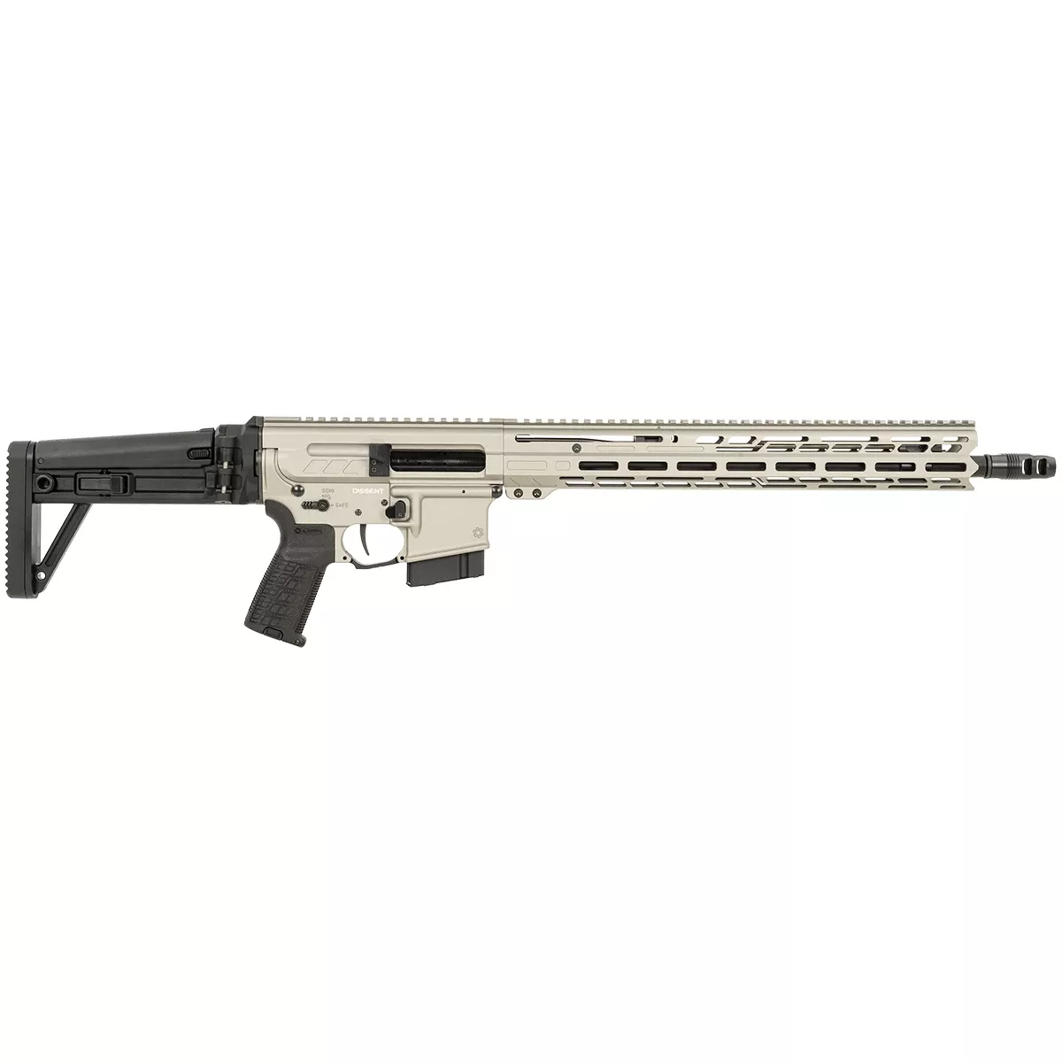 CMMG 60AA90CTI Dissent MK4 6mm ARC 10+1 16.10" Black Armor Cerakote Steel Threaded Barrel, Titanium Cerakote Picatinny Rail Aluminum Receiver, 15" M-LOK Handguard, Black Synthetic CMMG Dissent Side Folding Stock, CMMG Zeroed Grip, Ambidextrous