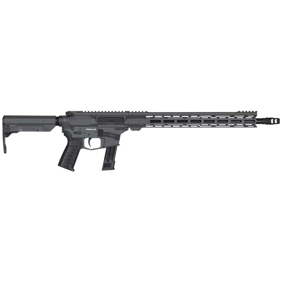 CMMG 92AE6FBSG Resolute MK17 9mm Luger 16.10" 21+1 Sniper Gray Cerakote Aluminum Rec Chrome Moly Barrel Black Adjustable RipStock Right Hand