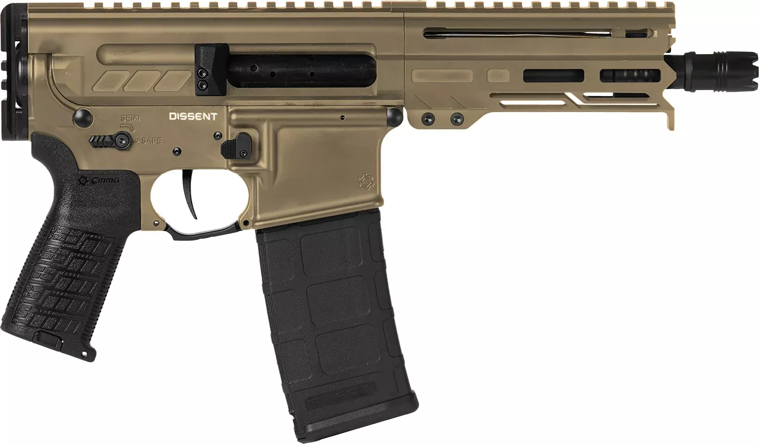 CMMG Dissent Mk4 .300 Blackout 6.5" 30+1 Semi-Auto Pistol - Coyote Tan