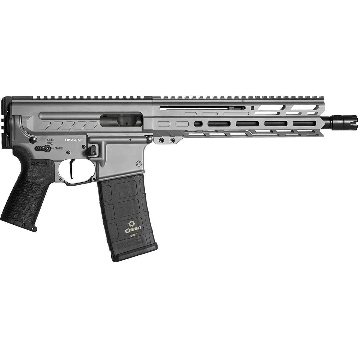 CMMG Dissent MK4 9mm 10.50" Tungsten Gray AR-15 Semi Automatic Handgun