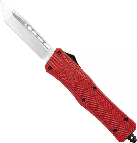 CobraTec Knives CTK-1 Medium 3" OTF Tanto Plain D2 Steel Red Aluminum Handle