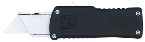 CobraTec Knives CTOTFUTBLK UtilityOTF Plain Aluminum Blade, 3.38" Black Aluminum Handle