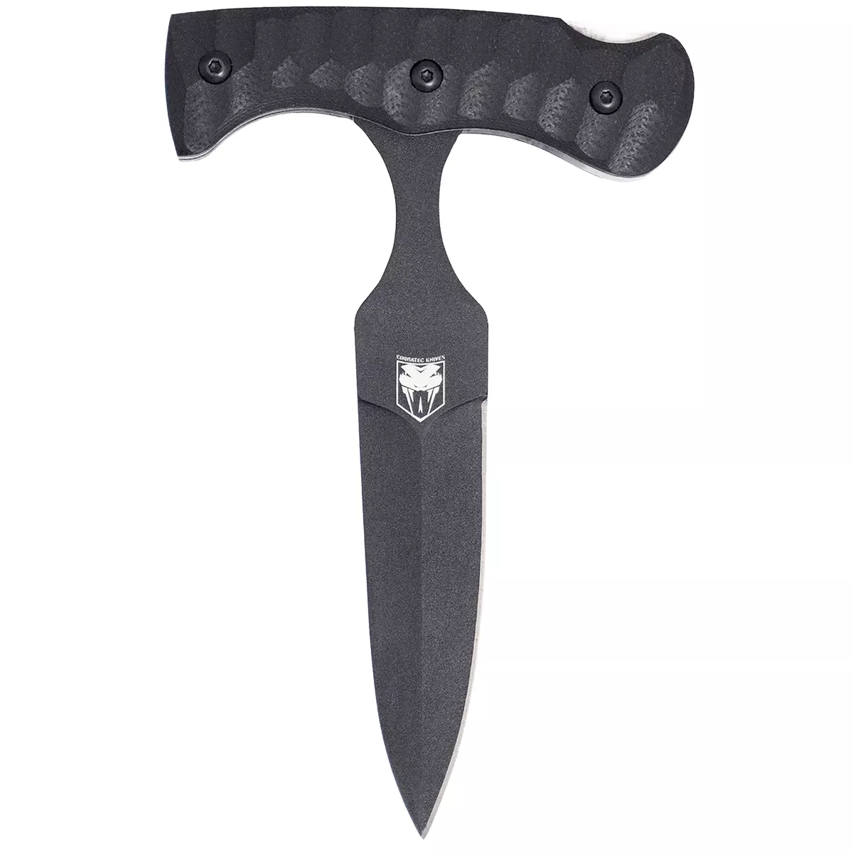 CobraTec Knives FG10Pd Folding Push Dagger 2.88" Folding Dagger Plain Black D2 Steel Blade, 4.06" Black Textured G10 Sca