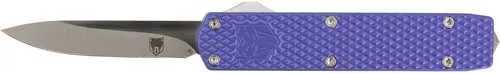 CobraTec Knives MNPURMGEN2DNS Mini Mamba Gen II 2.25" OTF Plain Stonewashed D2 Steel Blade, 3.38" Purple Textured Anodized Aluminum Handle, Features Glass Breaker, Includes Pocket Clip