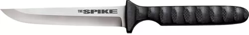 Cold Steel CS-53NCC Spike4" Fixed Drop Point Plain Cryo 4116 SS Blade/Black Scalloped Griv-Ex Handle Includes Bead Chain Lanyard/Sheath