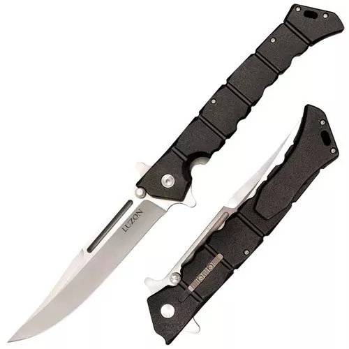 Cold Steel CS20NQX Luzon Large 6" Folding Plain 8Cr13MoV SS Blade GFN Black Handle