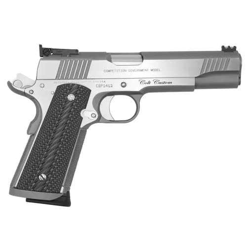 Colt Mfg O1070CS 1911 Competition 45 ACP 5" 8+1 Overall Brushed Stainless Steel Frame & Slide with Black G10 Grip