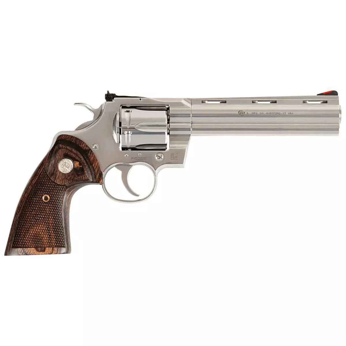 Colt Python 6" .357 Magnum Revolver Stainless Steel with Walnut Grips