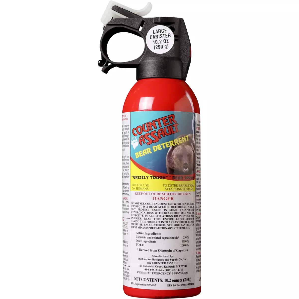 Counter Assault Bear Spray Capsaicin Range 32 ft-7 Seconds 10.20 oz