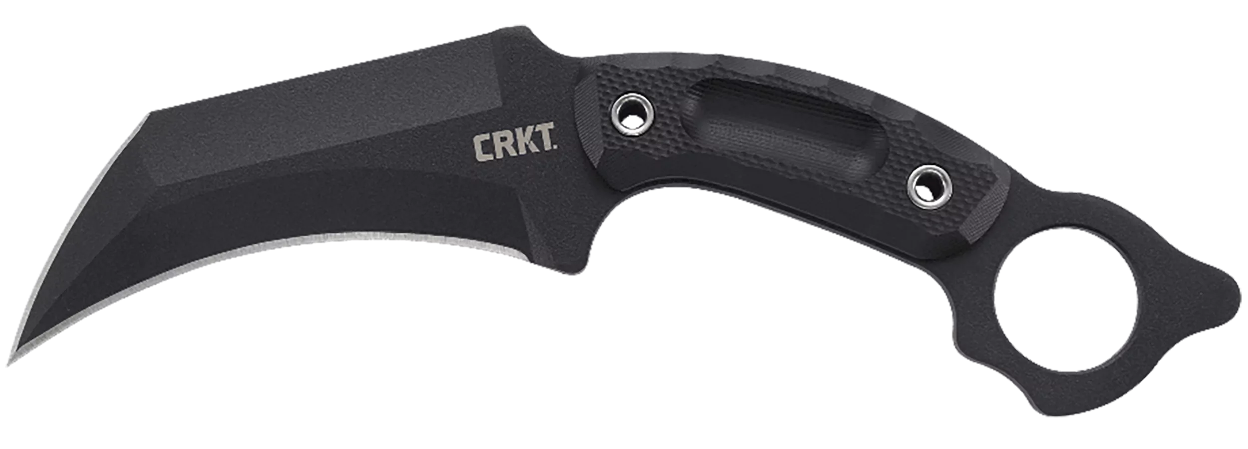 CRKT 2630 DU Hoc5.10" Fixed Recurve Plain Black Powder Coated SK-5 Steel Blade, Black Textured G10 Handle, Includes Sheath