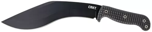 CRKT 2742 KUK10.56" Fixed Recurve Plain Black Powder Coated 65Mn Carbon Steel Blade/Black Textured GRN Handle Includes Sheath