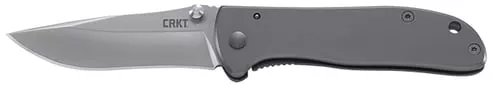CRKT 6450S Drifter Stainless Handle Folding Knife with Frame Lock Blade