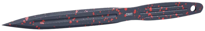 Crkt K930rkp Onion Throwing Knives 6.25" Fixed Spear Point Plain Non-sharp Black/red Spatter 1050 High Carbon Includes S