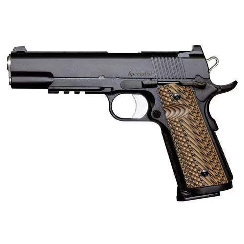 Dan Wesson 01801 Specialist45 ACP 5" 8+1 Black Black Duty Stainless Steel Slide Black & Brown G10 Grip
