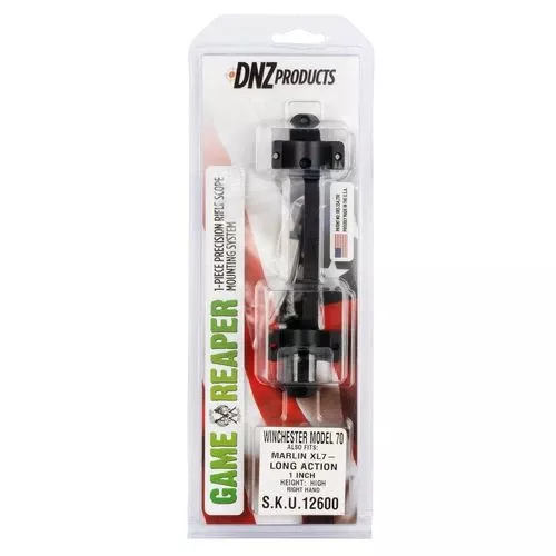 DNZ 12600 Game Reaper Scope Mount/Ring Combo Matte Black Winchester 70/ Marlin XL7 1" Tube For Long Action Aluminum Rifle