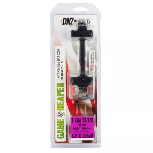 DNZ 30550 Game ReaperMatte Black Tikka T3/T3x 30mm Tube 6061-T6 Aluminum Rifle