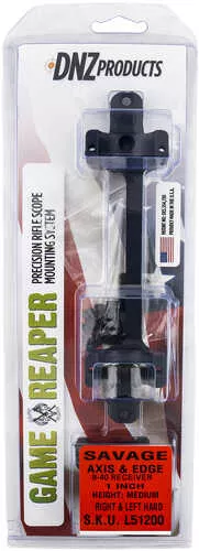 DNZ Game Reaper Scope Mount / Ring Combo Matte Black Savage Axis/Edge W/8-40 Screw Holes 1" Tube High Rings Aluminum Rifle