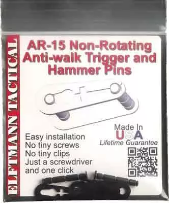 Elftmann Tactical Anti-Walk Anti-Rotation Trigger & Hammer Pin Set AR-15/AR-10/M16 - Black Oxide