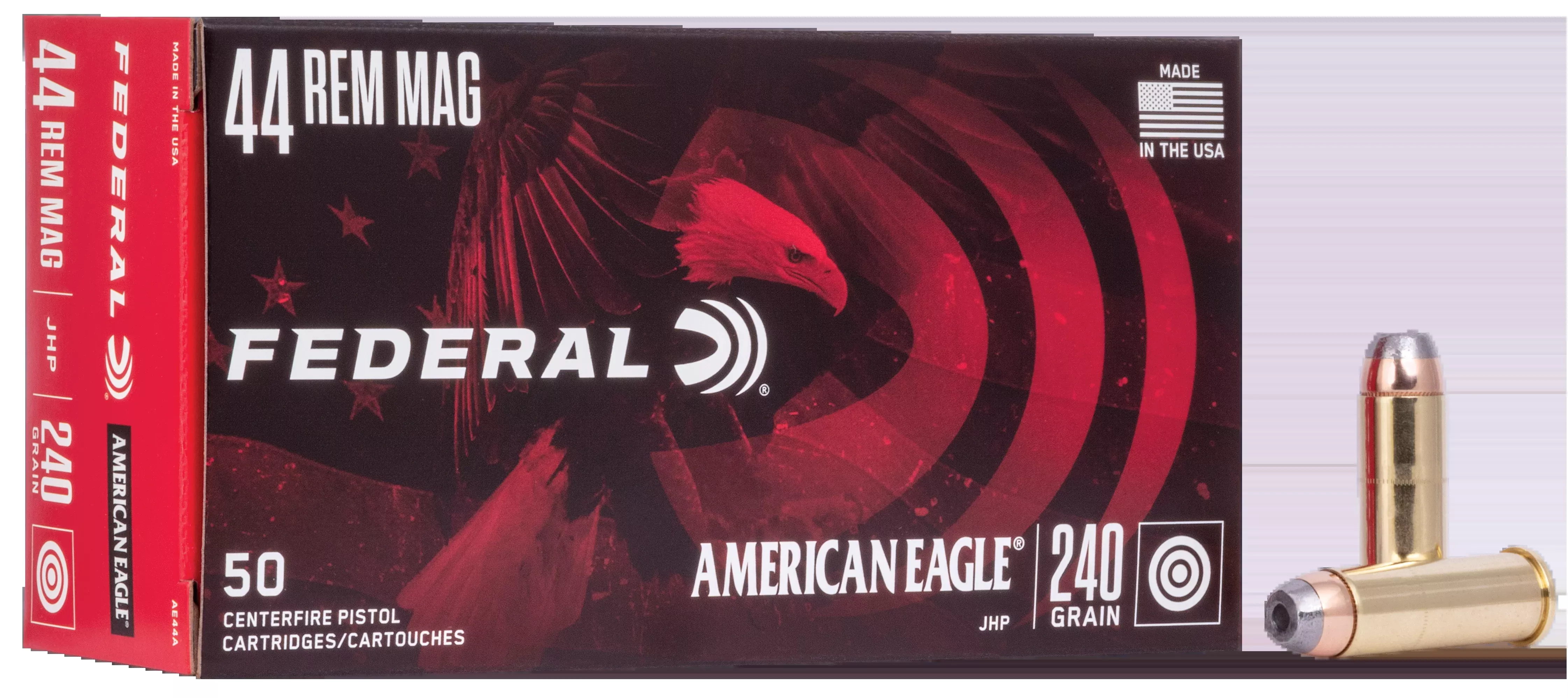 Federal American Eagle 44 Rem Mag 240gr JHP 50-Rd - Box or Case