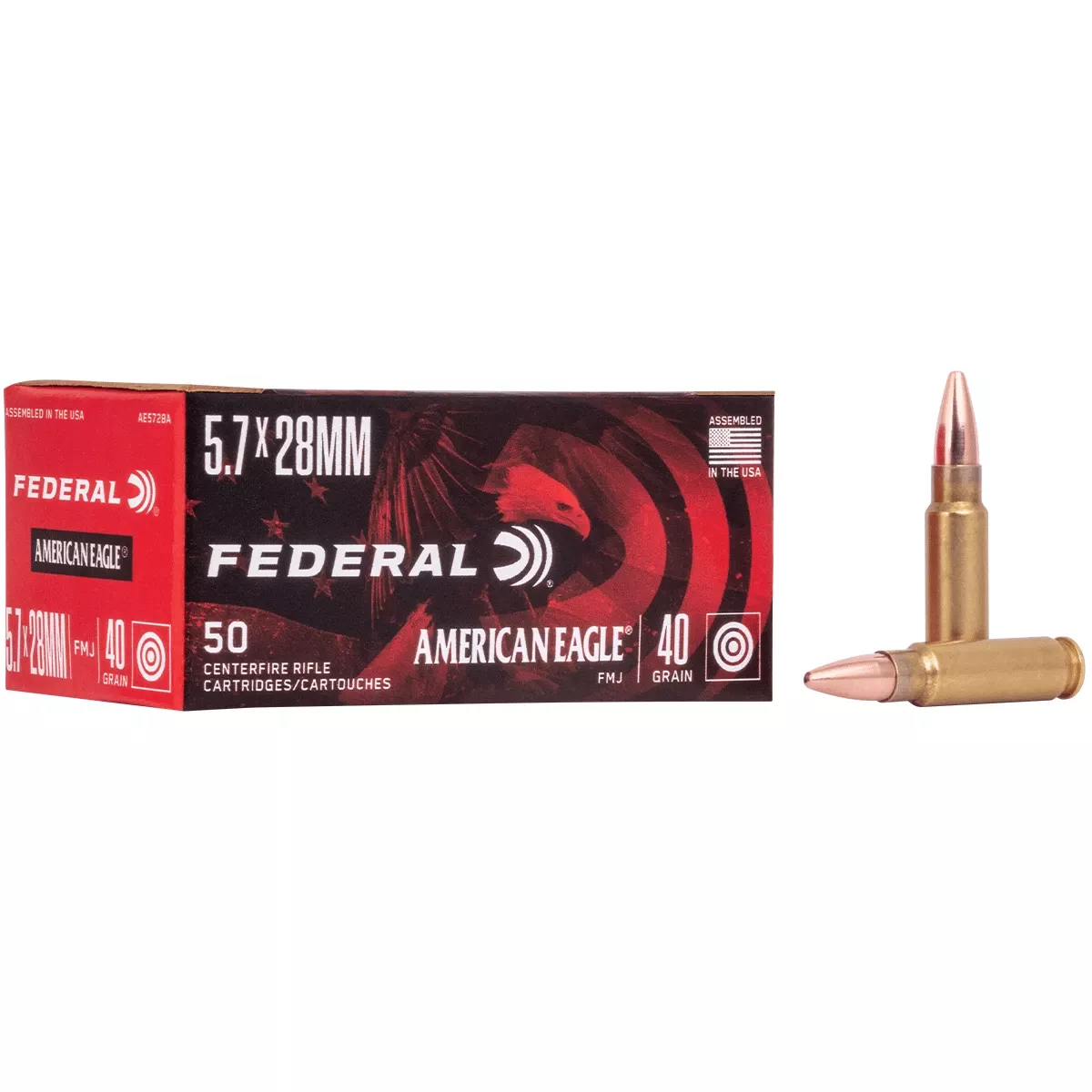 Federal American Eagle Handgun 5.7x28mm 40 gr Full Metal Jacket 50 Per Box