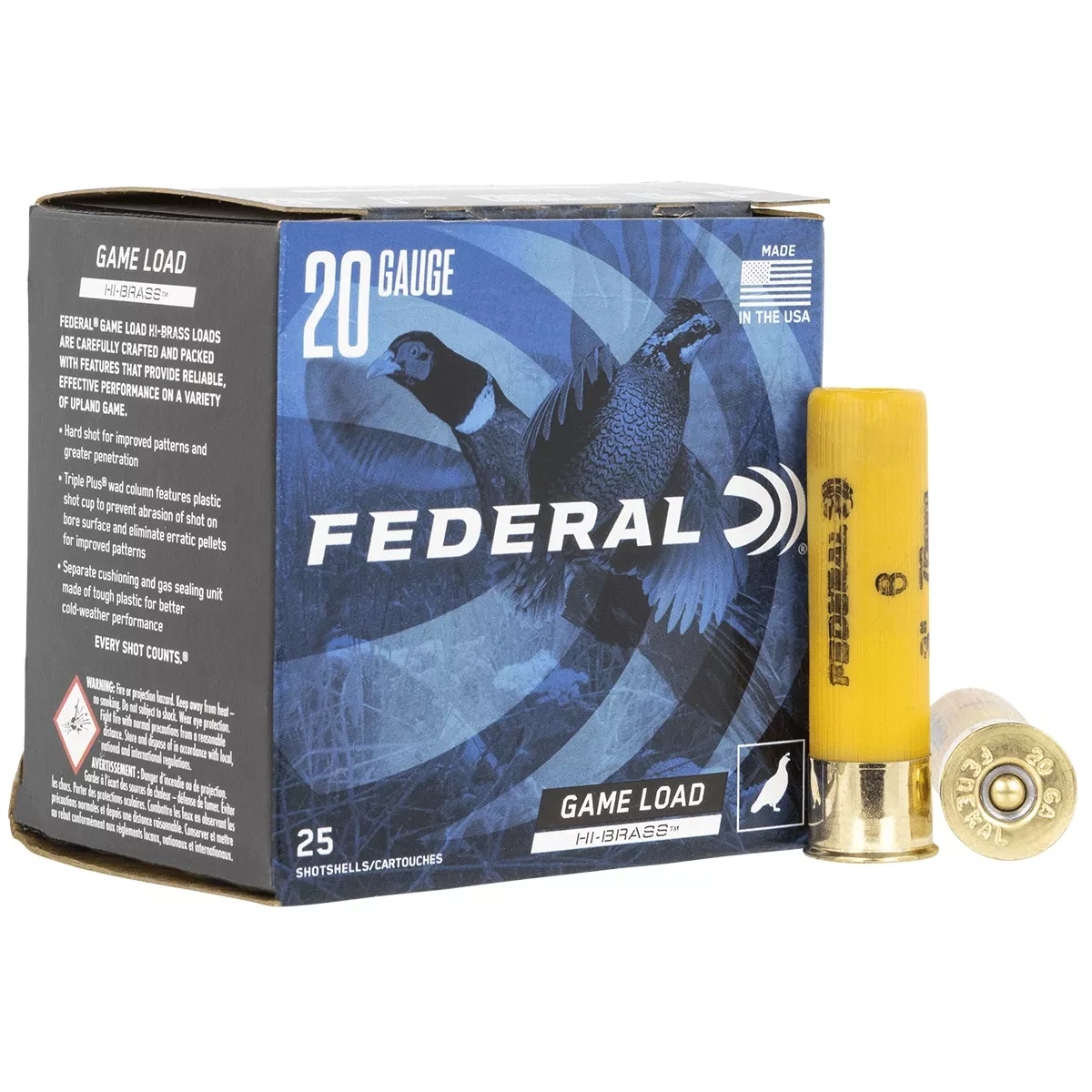 Federal H2586 Game-Shok High Brass 20 Gauge 3" 1 1/4 oz 1300 fps 6 Shot 25 Bx/10 Cs