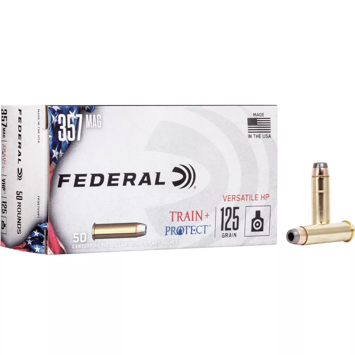 Federal Train + Protect 357 Mag 125 gr Versatile Hollow Point 50 Per Box/