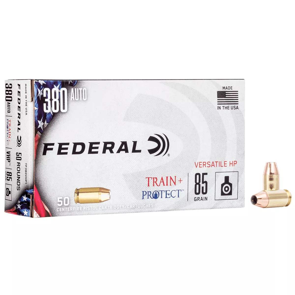 Federal Train + Protect 380 ACP 85 gr Versatile Hollow Point 50 Per Box