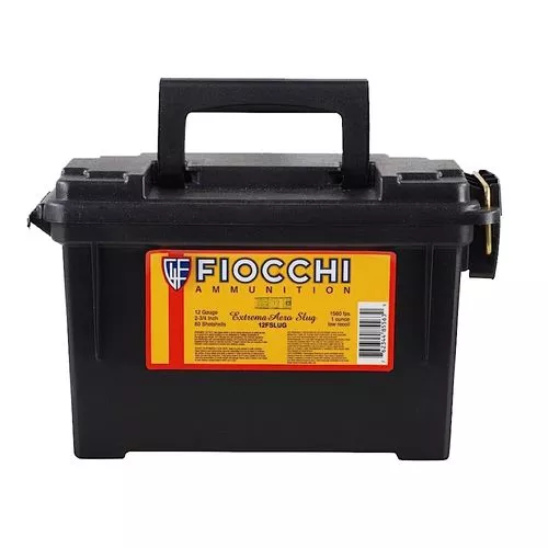 Fiocchi 12FLRSLU Aero Low Recoil 12 Gauge 2.75" 1 oz Rifled Slug Shot 80 Bx/ 1 Cs (Ammo Can)