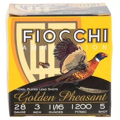 Fiocchi 283GP5 Golden Pheasant28 Gauge 3" 1 1/16 oz 5 Shot 25 Bx/10 Cs