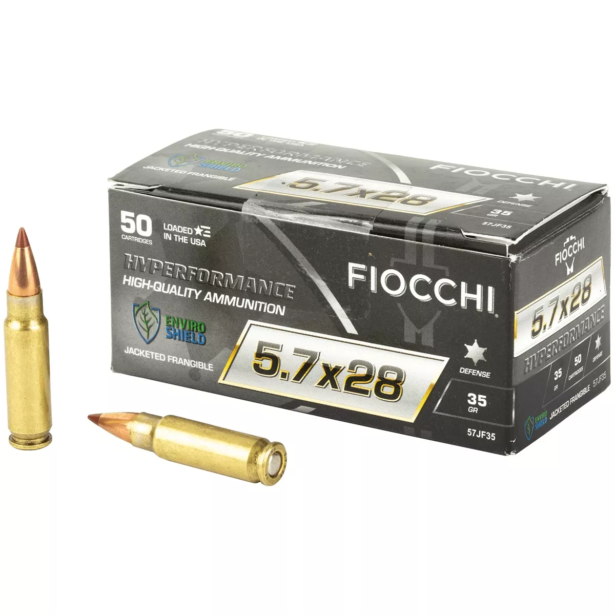 Fiocchi 5.7x28mm 35 gr Jacketed Frangeable (JF)Defensive Ammo