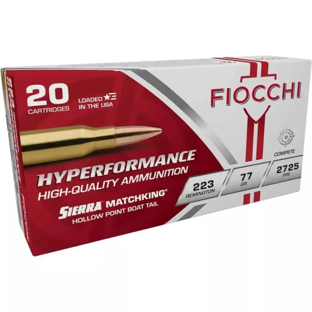 Fiocchi Exacta Match Rifle Ammunition .223 Rem 77 gr HPBT 2660 fps – 20/box