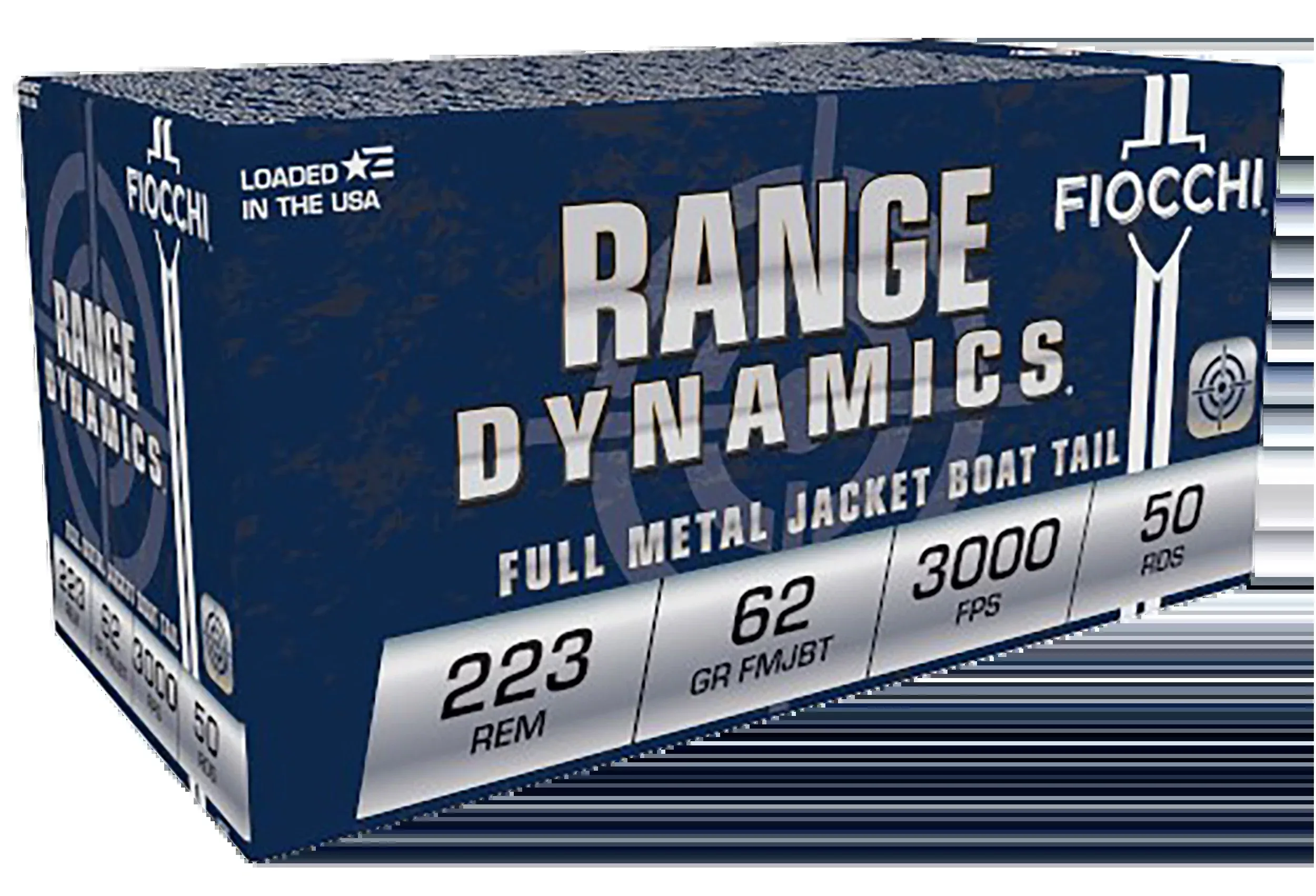 Fiocchi Range Dynamics .223 Rem 62gr FMJ Boat Tail 50 Rd - Box or Case