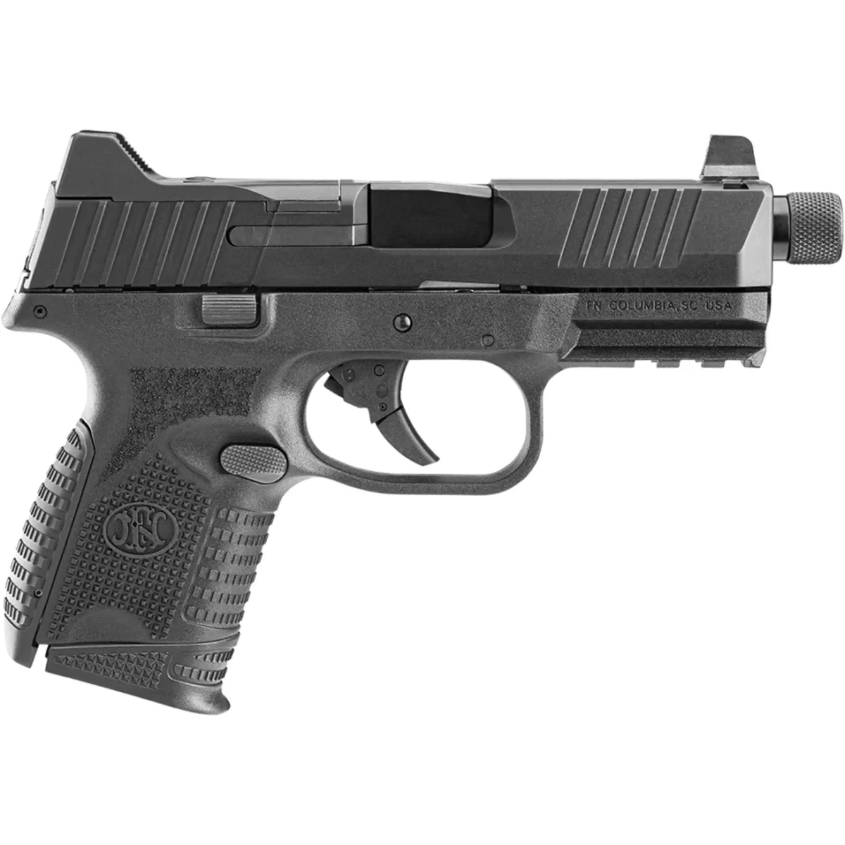 FN 66-100783 509CT Compact 9mm Luger 10+1, 4.32" Black Steel Threaded Barrel, Black PVD Optic Cut