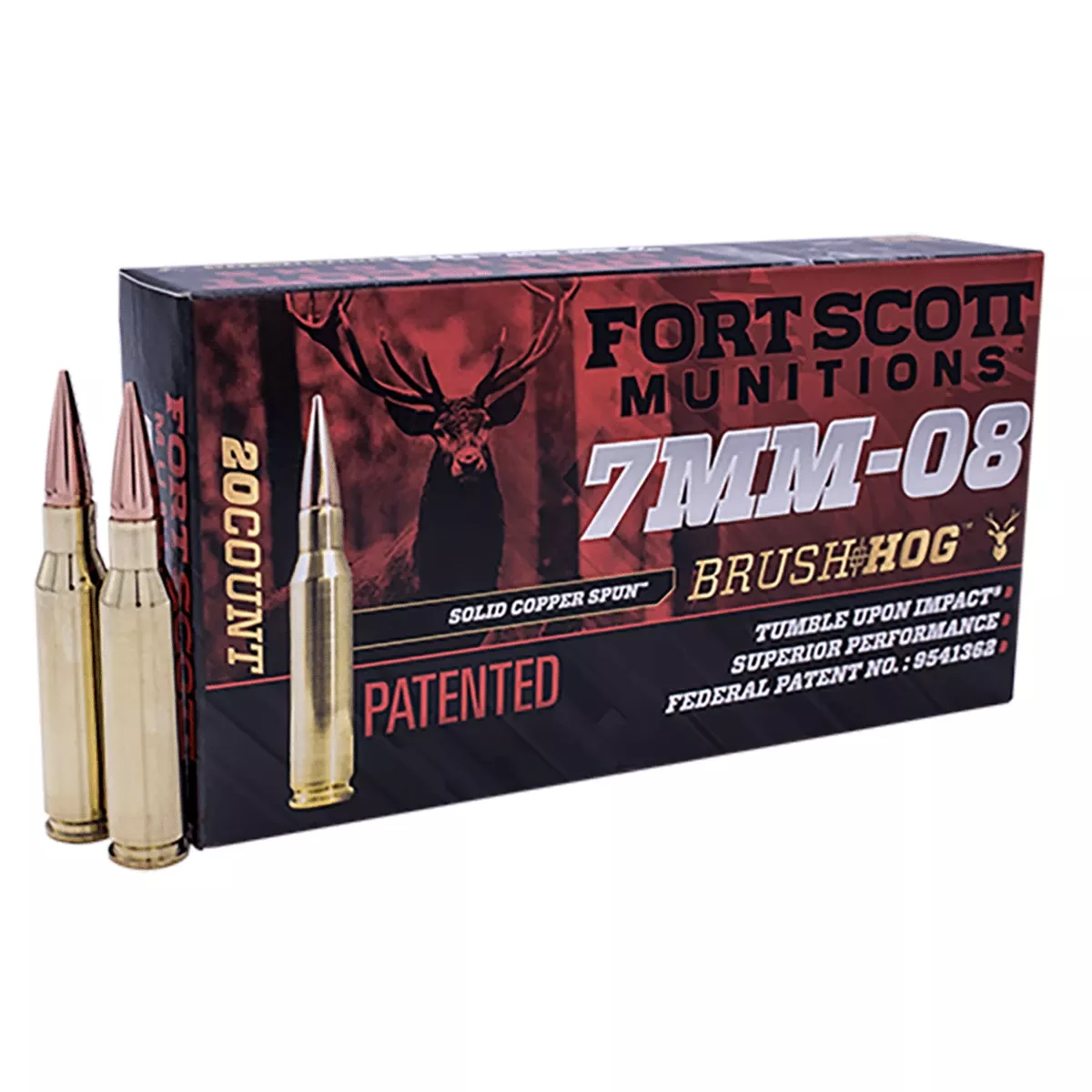 Fort Scott Munitions 7MM08120SCV1 Tumble Upon Impact (TUI) Rifle 7mm-08 Rem 120 gr Solid Copper Spun 20 Per Box