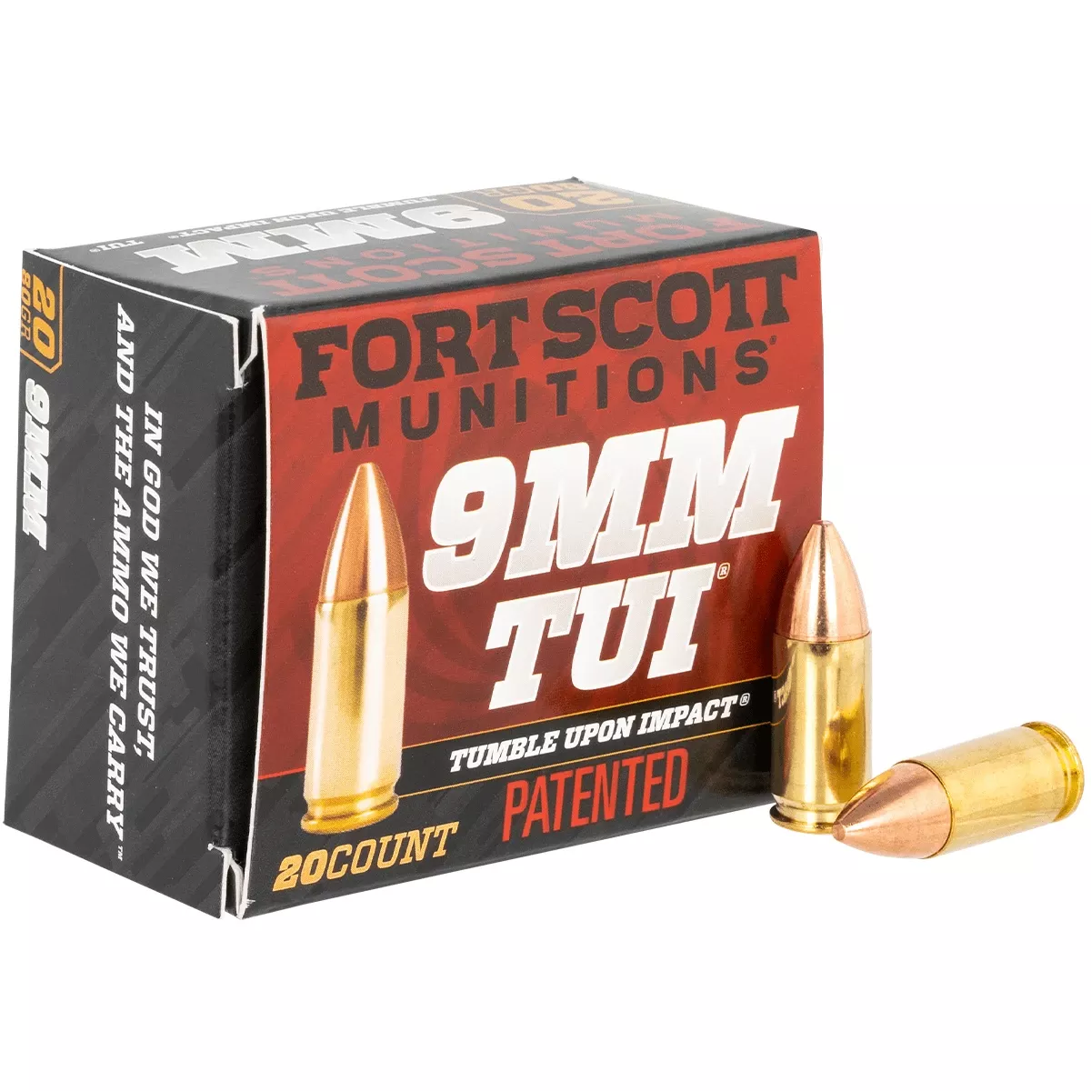 Fort Scott Munitions 9MM115SCVNIC Tumble Upon Impact (TUI) 9mm Luger 115 gr Solid Copper Spun 20 Per Box