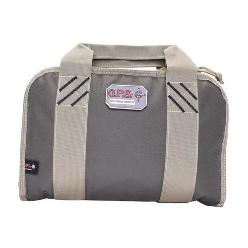 G*Outdoors GPS-1308PCRK Double Pistol Casewith Ammo Dump Cup Rifle Green w/Khaki Trim 1-2 Handguns