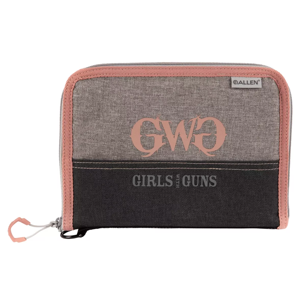 Girls With Guns 9072 Roses Are Gold made of Polyester with Gray Finish & Rose Gold Accents, Lockable Zipper, Soft Lining & Dense Foam Padding 9.50" L x 6.75" W x 1" H Interior Dimensions