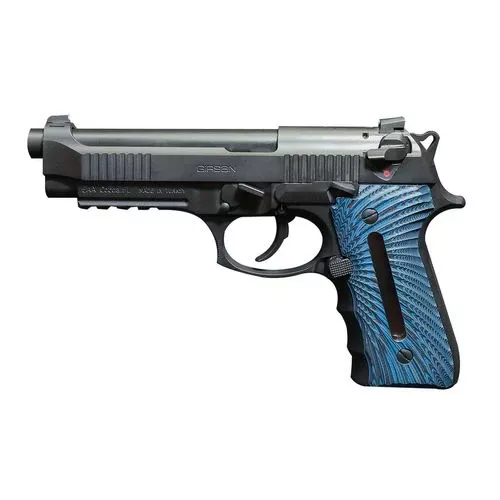 Girsan 390087 Regard MC Gen4 9mm Luger 4.90" 18+1 Black Steel Blue G10 with Integrated Capacity Window Grip