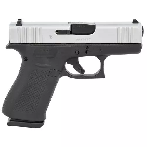Glock UX435SL201 G43X Subcompact 9mm Luger 3.41" 10+1 Black Silver Steel Slide Black Polymer Grip