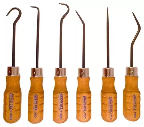 Grace USA 6-Piece Hook & Pick Set - Steel - Made in USA