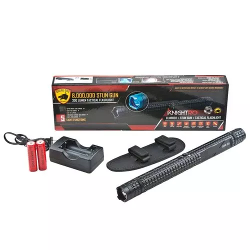 Guard Dog BTSGGDK8000 Knightro8,000 Stun Gun with Light Black Aluminum