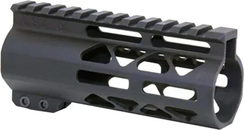 Guntec USA AIR-LOK 5in M-LOK Free Float Handguard w/ Monolithic Top Rail - Anodized Black