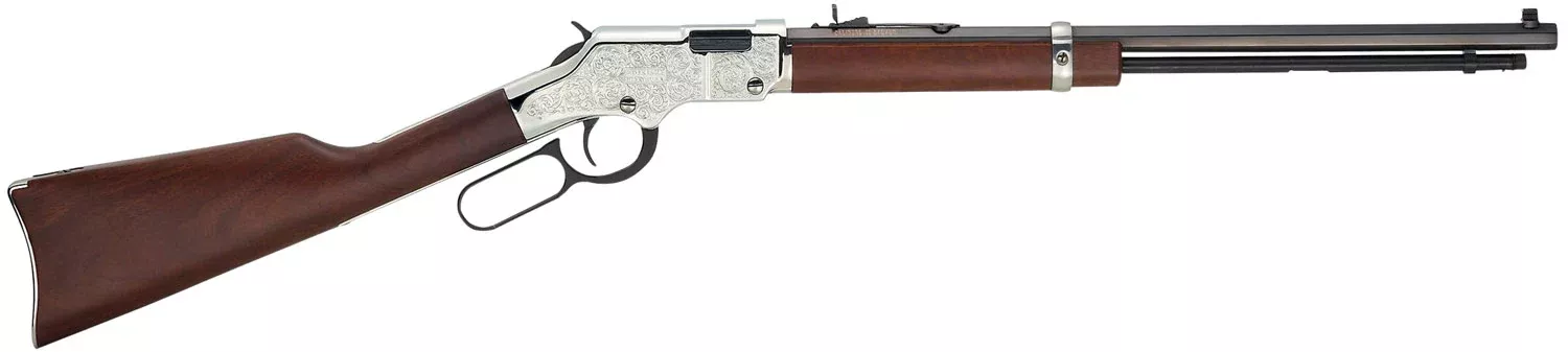 Henry H004SEV Silver Eagle 17 HMR 20" 11+1 Lever-Action Rifle - Engraved Nickel Receiver